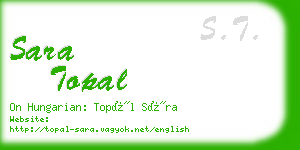 sara topal business card